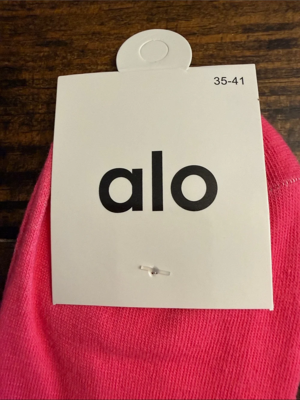ALO Yoga Inspired Hot Pink Crew Socks with White Stripe Accent/Logo